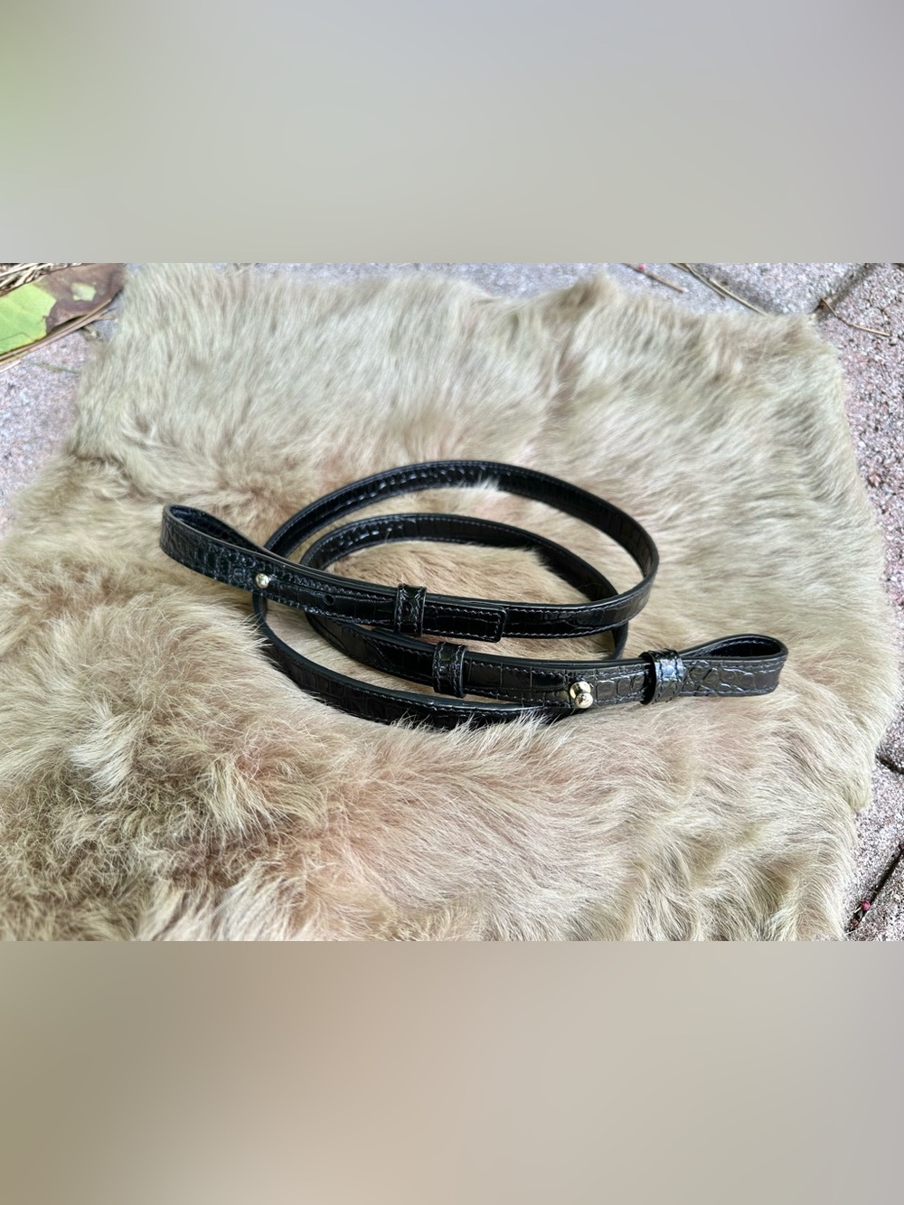 Saint Laurent Paris YSL Black Leather Adjustable Handbag Strap Silver Hardware